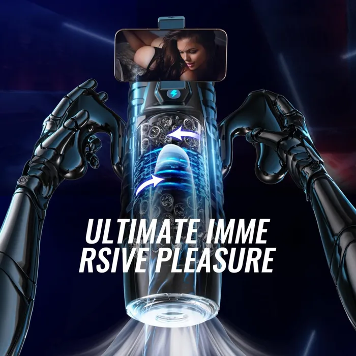 BLACK KNIGHT Automatic Thrusting Rotating Male Masturbator Sex Toys Sohimi Male Sex Toys