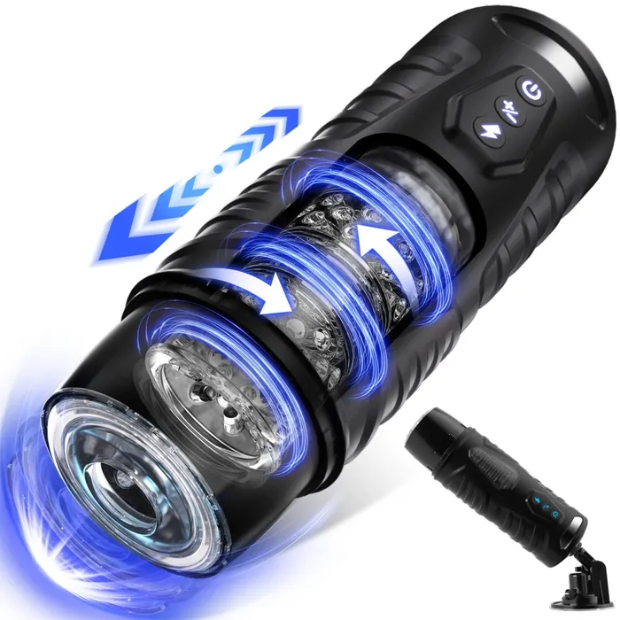 BLACK KNIGHT Automatic Thrusting Rotating Male Masturbator Sex Toys Sohimi Male Sex Toys