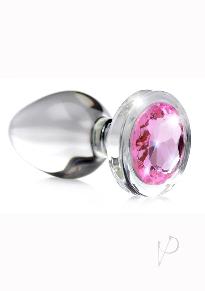 Booty Sparks Pink Gem Glass Anal Plug Md Booty Sparks Anal