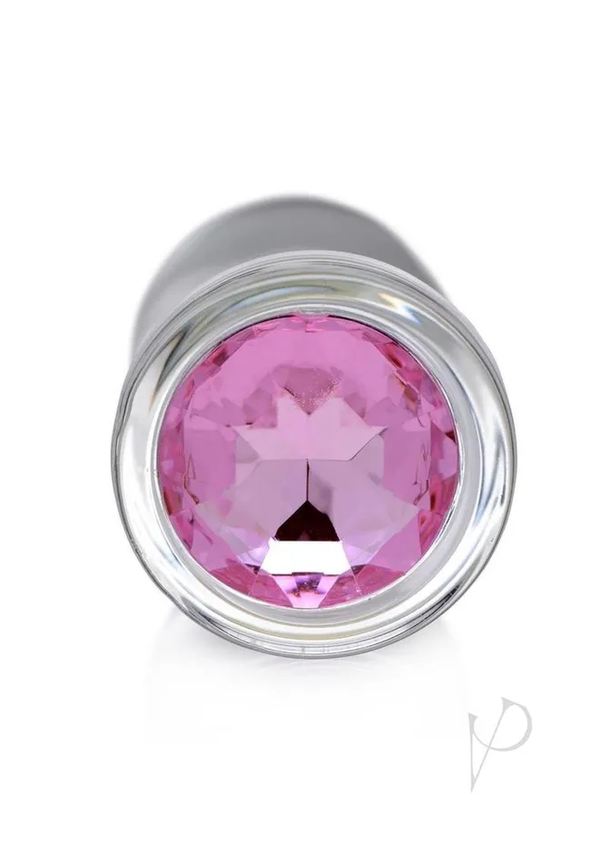 Booty Sparks Pink Gem Glass Anal Plug Md Booty Sparks Anal