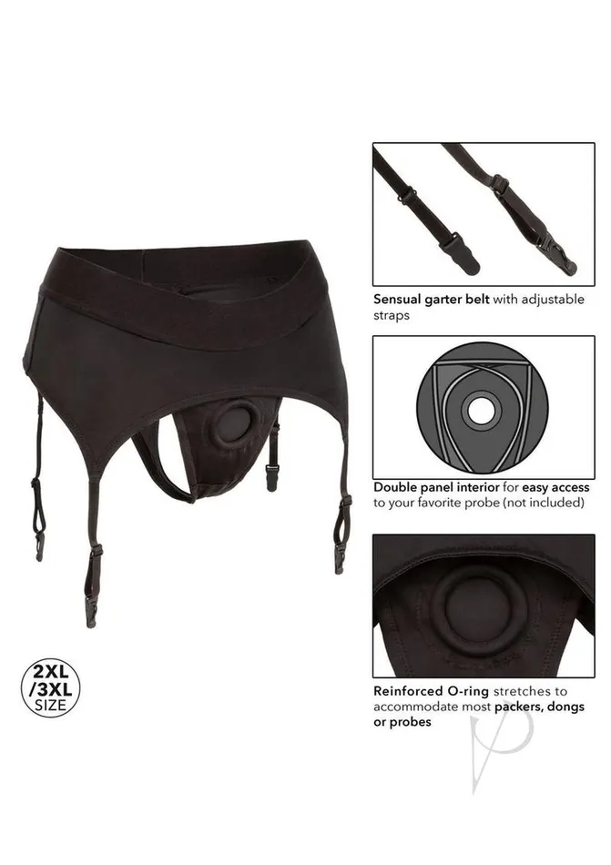 Boundless Thong Garter 2xl3xl Black Boundless Anal