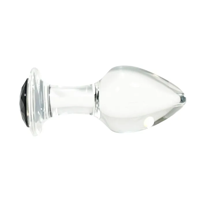 Castle Anal Fetish Pleasure Play Large Glass Black Jeweled Butt Plug Castle Anal Fetish Pleasure Play Large Glass Black Jeweled Butt Plug