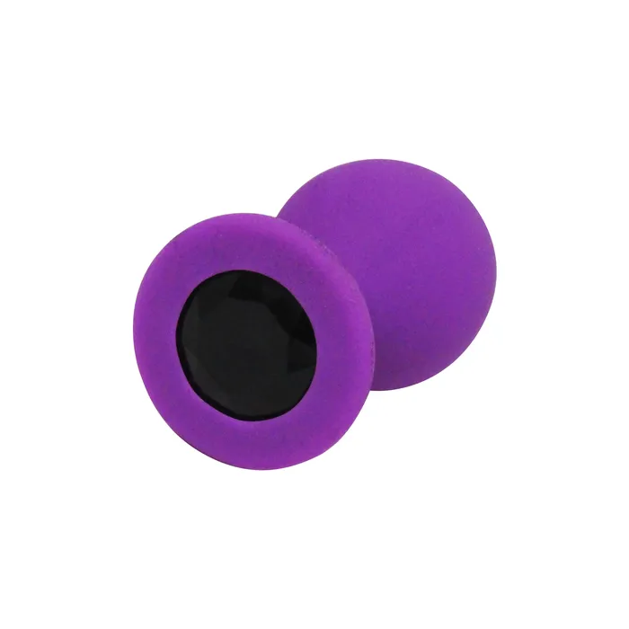 Castle Megastore Anal Fetish Pleasure Play Medium Purple Silicone Black Jewel Butt Plug