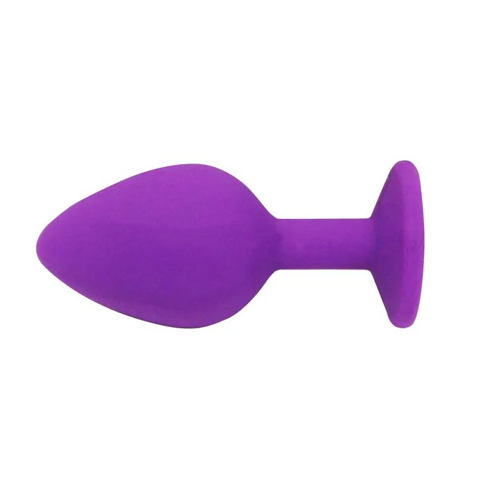 Castle Megastore Anal Fetish Pleasure Play Medium Purple Silicone Black Jewel Butt Plug