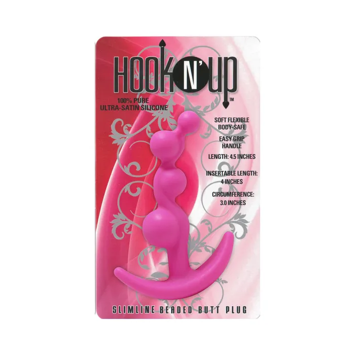 Castle Megastore Anal Hook N Up Sm Beaded Anal Plug Pink