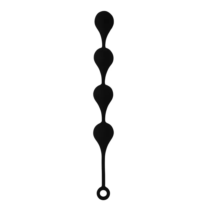 Castle Megastore Black Silk XXL 4 Teardrop Anal Beads Anal