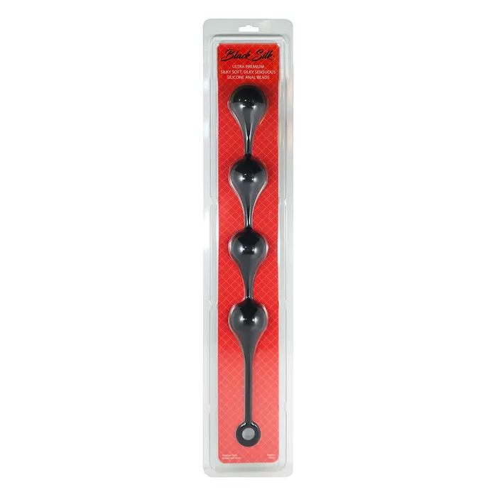 Castle Megastore Black Silk XXL 4 Teardrop Anal Beads Anal