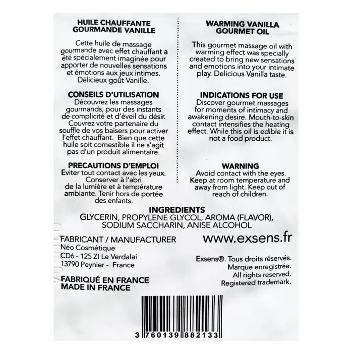 Castle Megastore Couples Hot Vanilla Intimate Massage Oils Foil