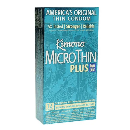 Castle Megastore Kimono Microthin Condoms wAqua Lube 12pk Vibrators