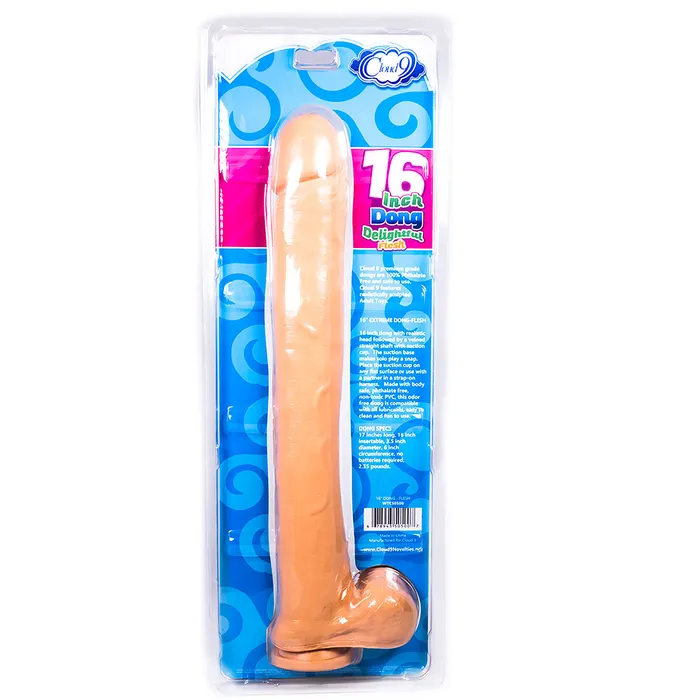 Cloud 9 Extreme Delightful Dong Suction Cup 16 Inches Realistic Dildo Cloud 9 Dildos
