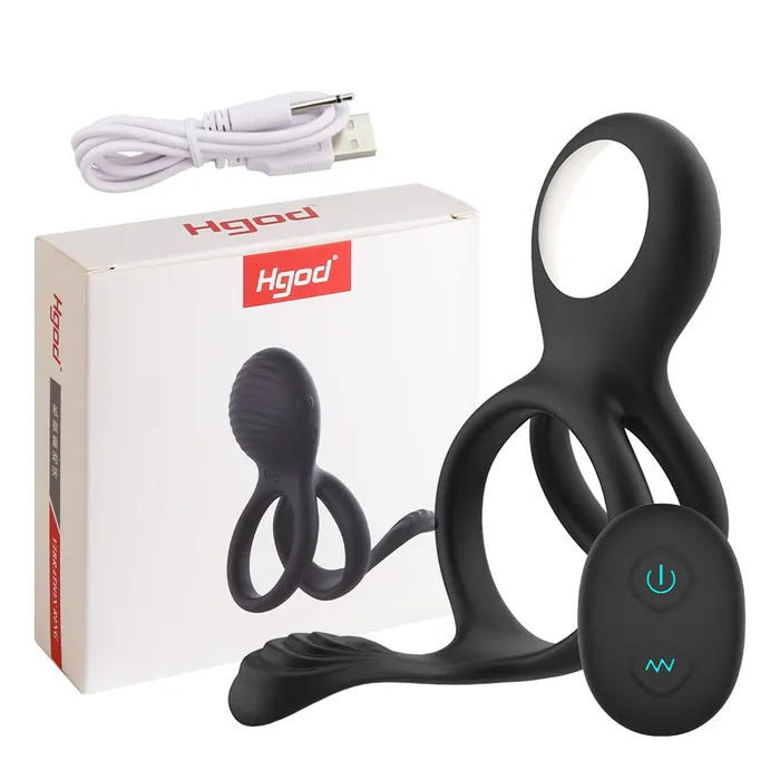 Couples Cupids Secrets 10 Modes Vibrator Penis Ring Clitoris Stimulator Delay Ejaculation Couples GSpot Vibrator Double Cock Ring Sex Toys for Men CupidSecrets