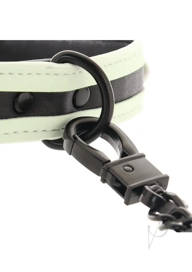 Couples Glo Bondage Collarleash Green Glo Bondage