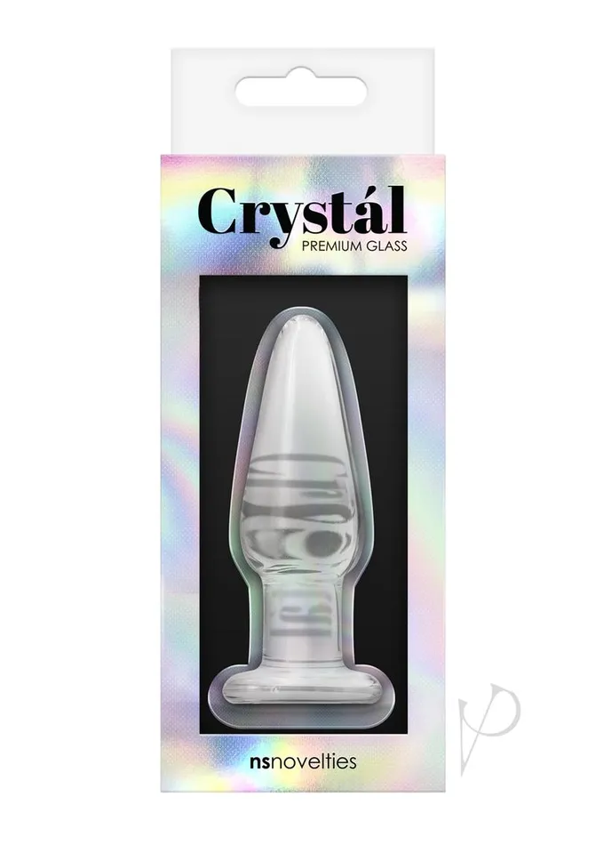 Crystal Anal Crystal Glass Tapered Plug Small Clear