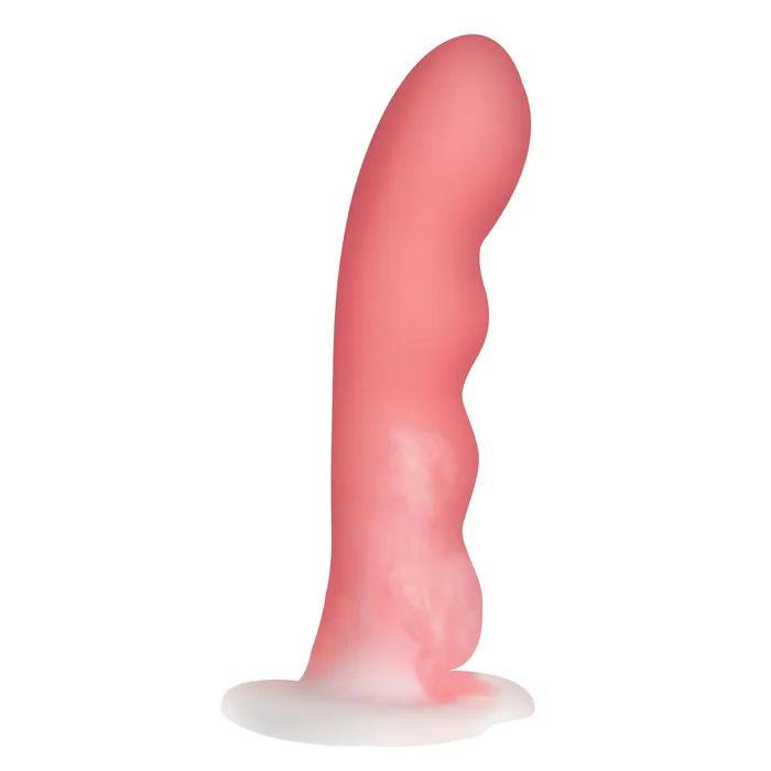 Curve Toys Dildos Wavy Silicone Pink And White Dildo
