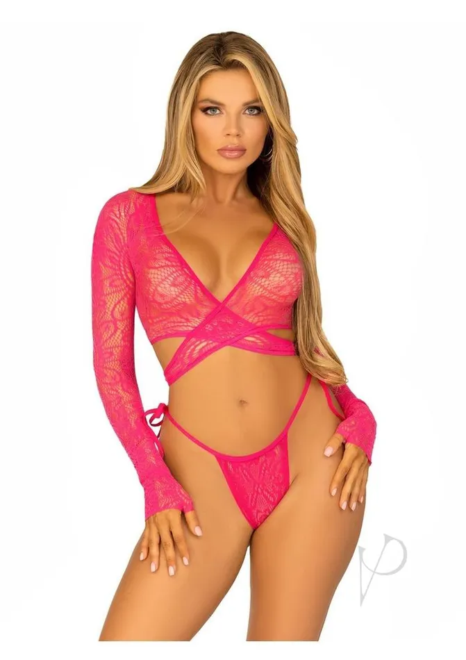 Daisy Lace Wrap Top Tie Panty Os Rasp Leg Avenue Female Sex Toys