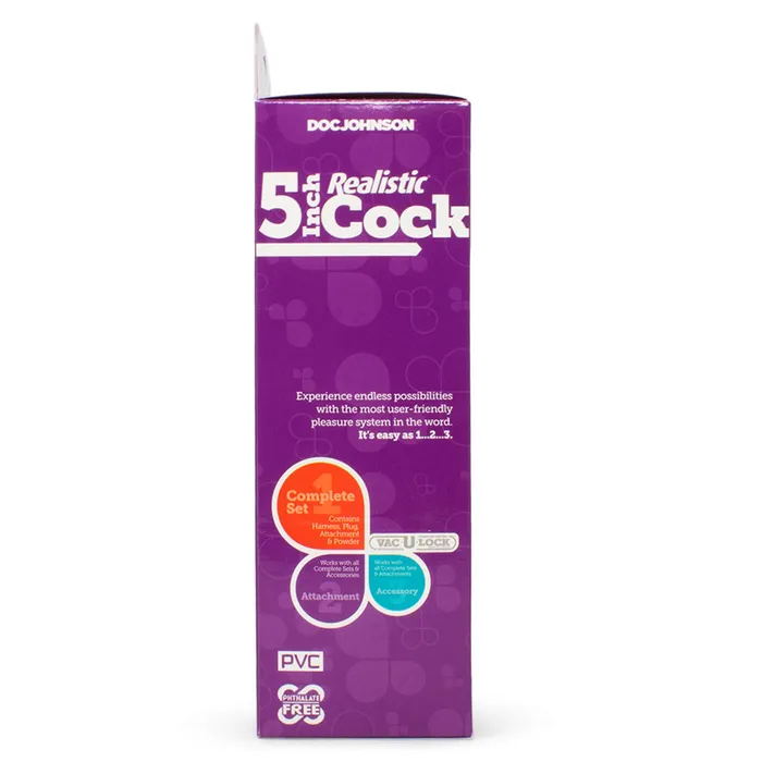 Dildos Doc Johnson VacULock 5 Inch Realistic GSpot Strap On Dildo