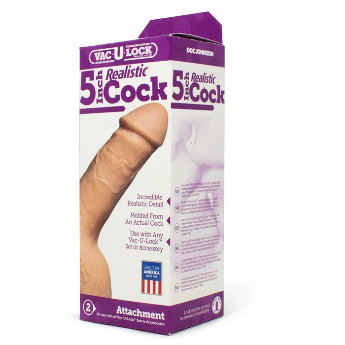 Dildos Doc Johnson VacULock 5 Inch Realistic GSpot Strap On Dildo