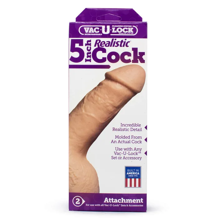 Dildos Doc Johnson VacULock 5 Inch Realistic GSpot Strap On Dildo