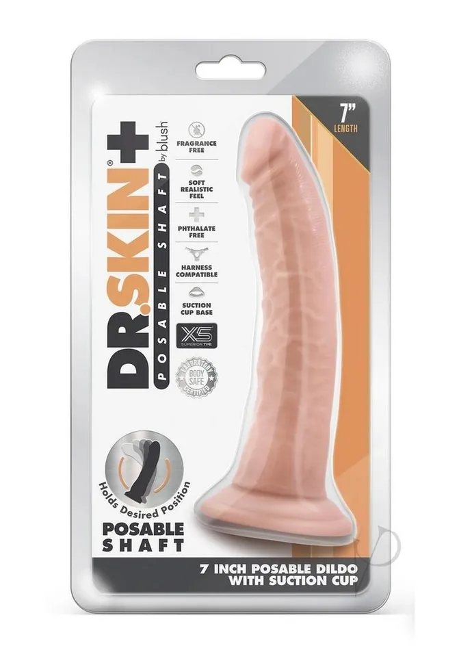 Dildos Dr Skin Dr Skin Plus Posable Dildo 7 Vanilla
