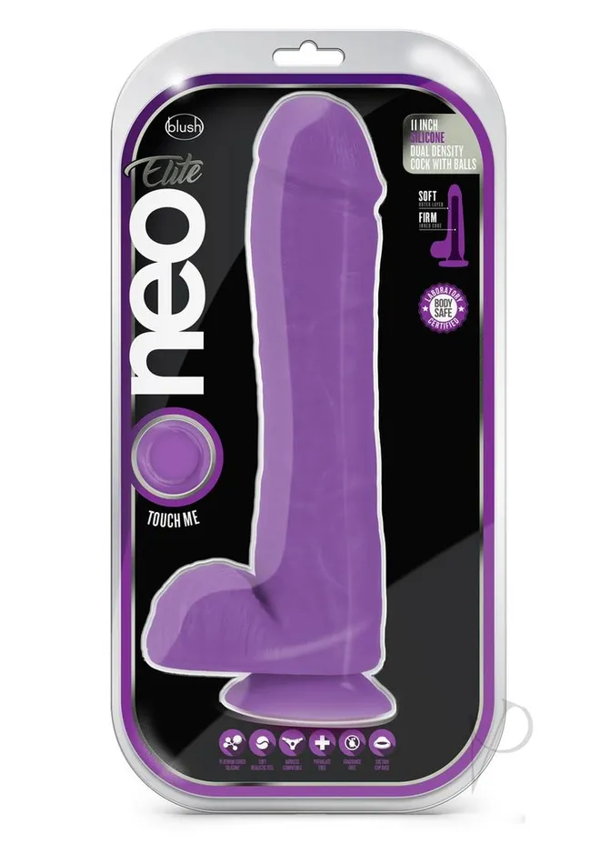 Dildos Neo Elite Neo Elite D Dense Cock Wballs 11 Purp