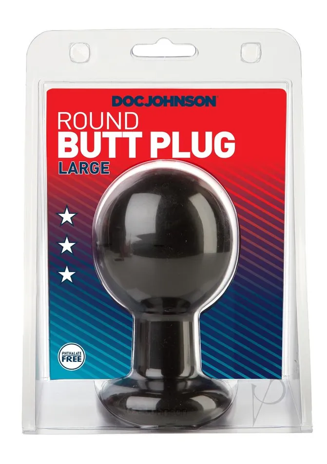 Doc Johnson Round Butt Plug Large Black Anal
