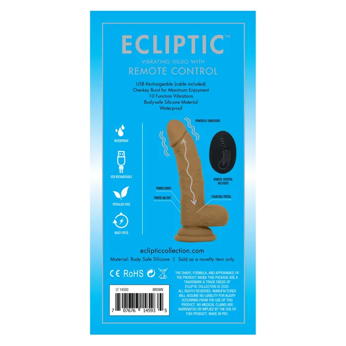 Ecliptic SZ1 Remote Dildo Brown Castle Megastore Female Sex Toys