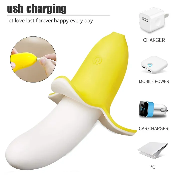 Female Sex Toys Banana Bliss Vibrator Gspot Vaginal Stimulator Clitoral Vibrator Soft Silicone Dildo Female Masturbator Adult Sex Toy for Woman CupidSecrets