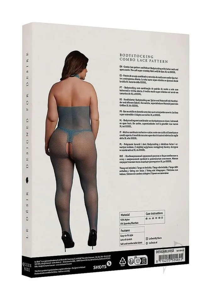 Fishnet Lace Bodystocking Qn Blu Le Desir Bodystockings Playsuits