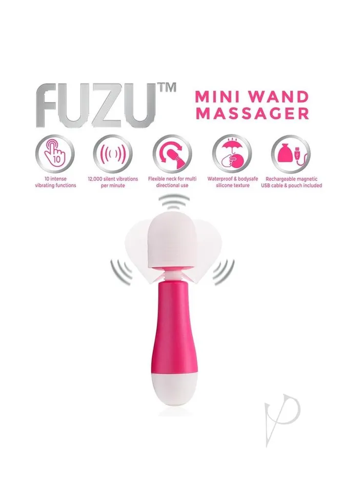 Fuzu Recharge Mini Wand Pink Fuzu Vibrators