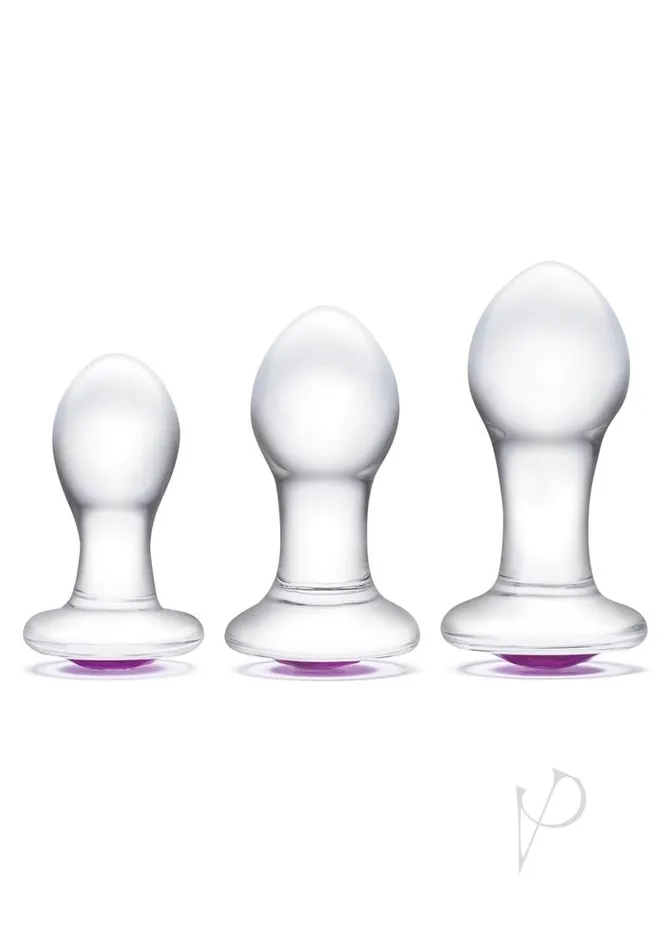 Glas Anal Bling Bling Anal Training Kit 3pc Clear
