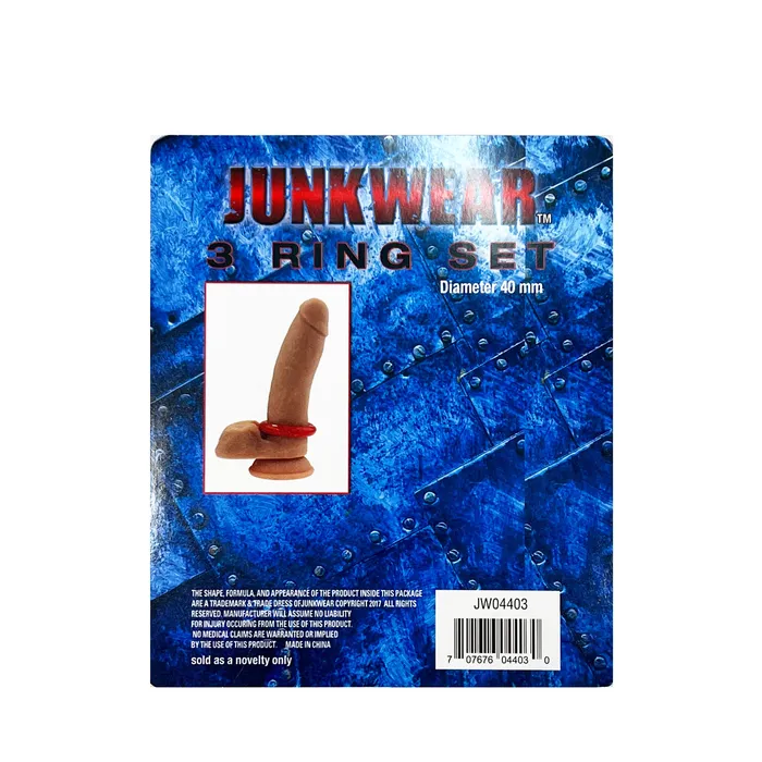 Junkwear 3 Cock Ring Set Castle Megastore Male Sex Toys