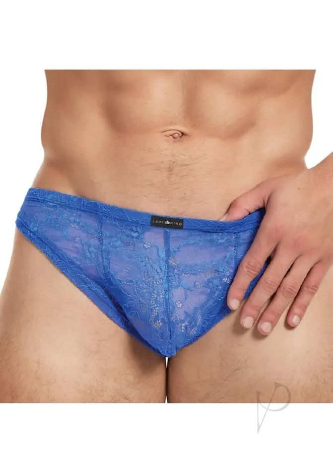 Lace King Vibrators Lace King Lace Thong Sm Blu