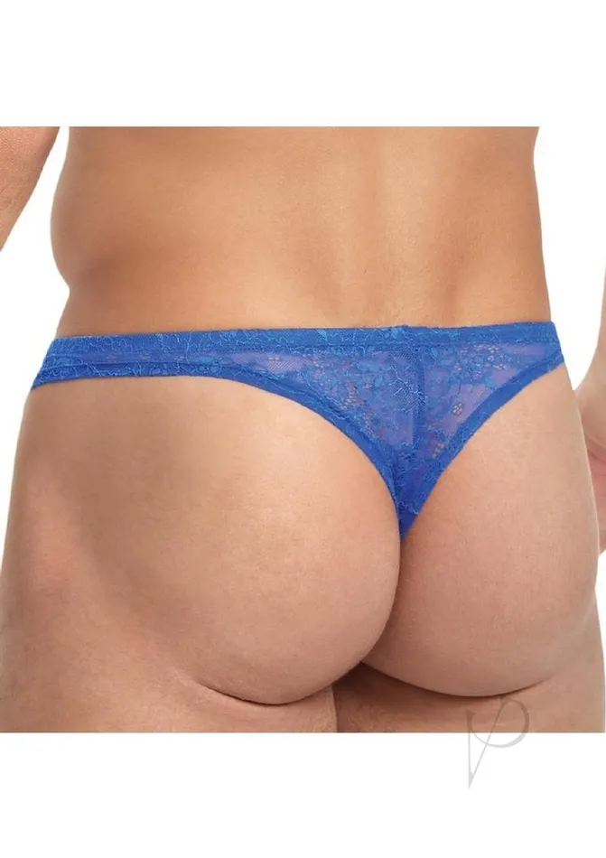 Lace King Vibrators Lace King Lace Thong Sm Blu