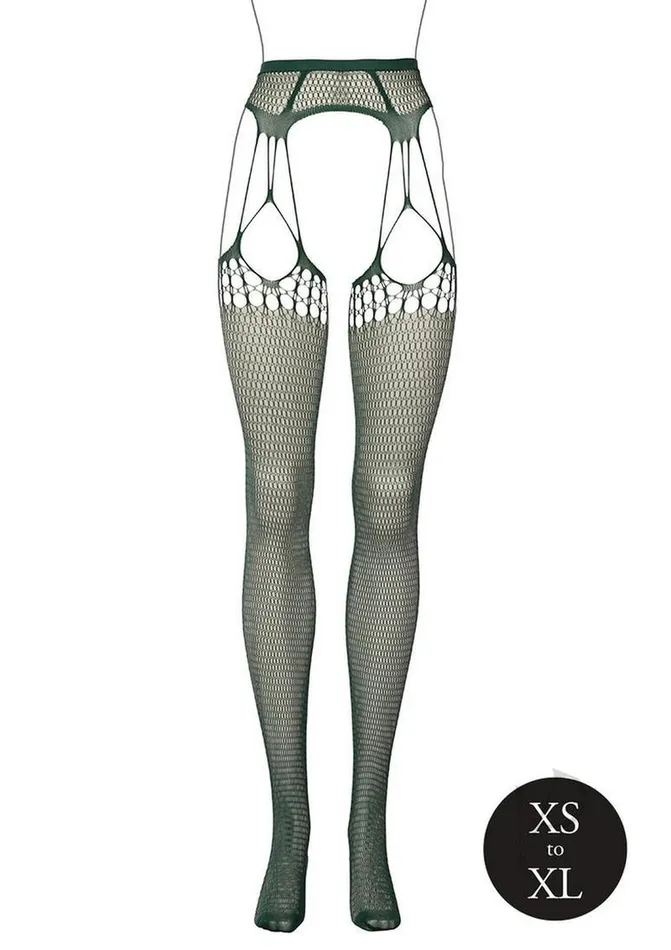 Le Desir Vibrators Shredded Suspender Pantyhose Os Grn