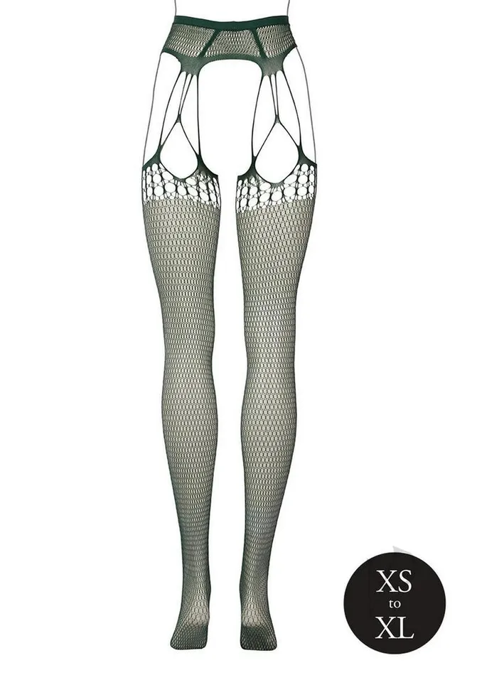 Le Desir Vibrators Shredded Suspender Pantyhose Os Grn