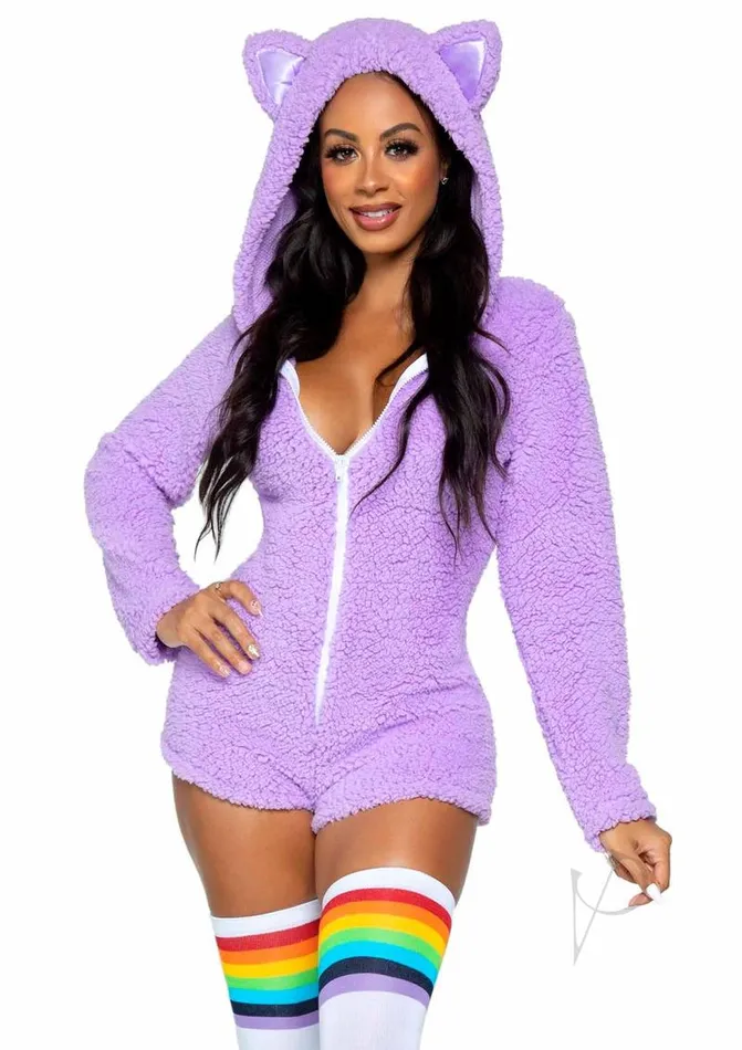 Leg Avenue Male Sex Toys Cuddle Kitty Romper Large Lavender