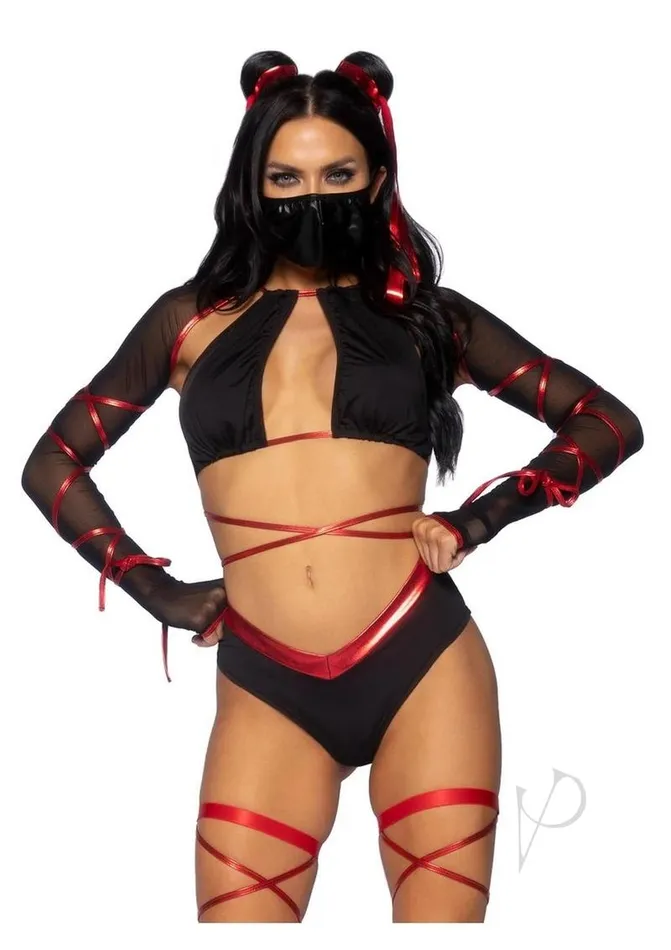 Leg Avenue Vibrators Lethal Ninja 5pc Lg Blkred