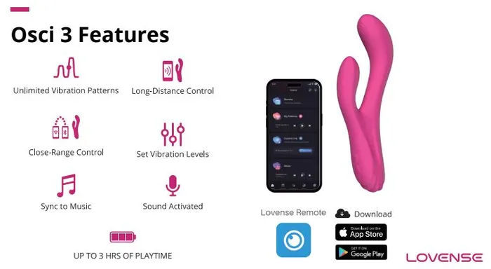 Lovense Osci 3 Remotecontrolled Heating Thumper Rabbit Vibrator Pink HYLTD Vibrators