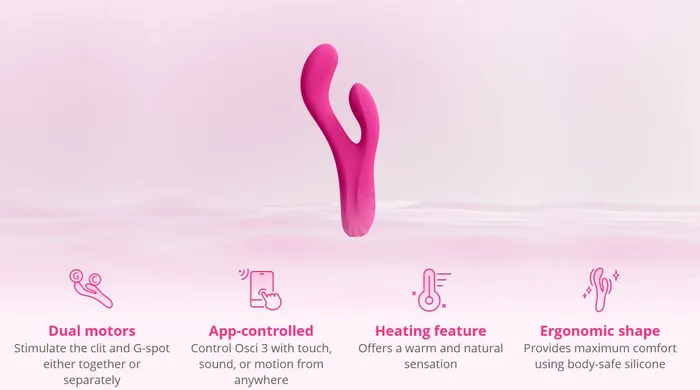 Lovense Osci 3 Remotecontrolled Heating Thumper Rabbit Vibrator Pink HYLTD Vibrators