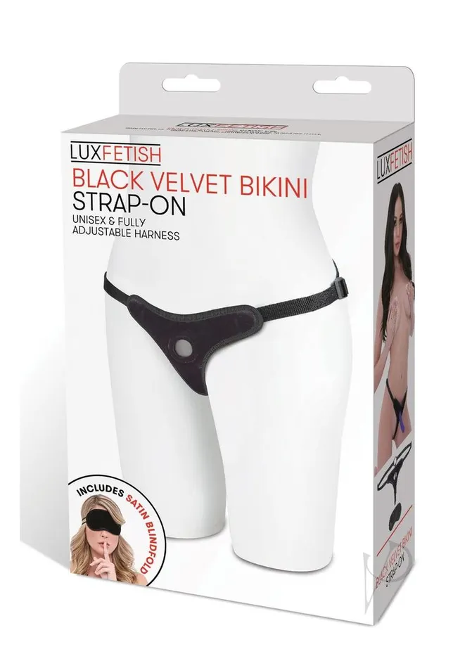 Lux Fetish Lux F Velvet Bikini Strap On Black Female Sex Toys